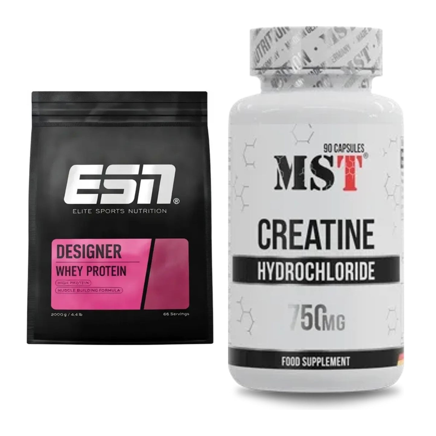 Muskelaufbau-Set: ESN Designer Whey + MST Creatin HCL – alle enthaltenen Artikel