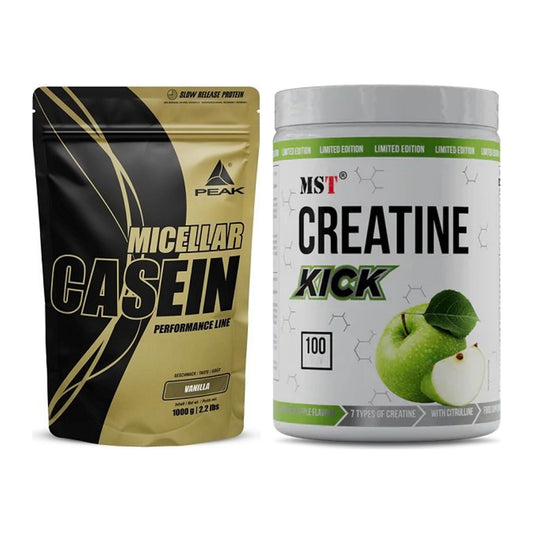 Muskelaufbau-Set: Peak Micellar Casein + MST Creatine Kick – alle enthaltenen Artikel