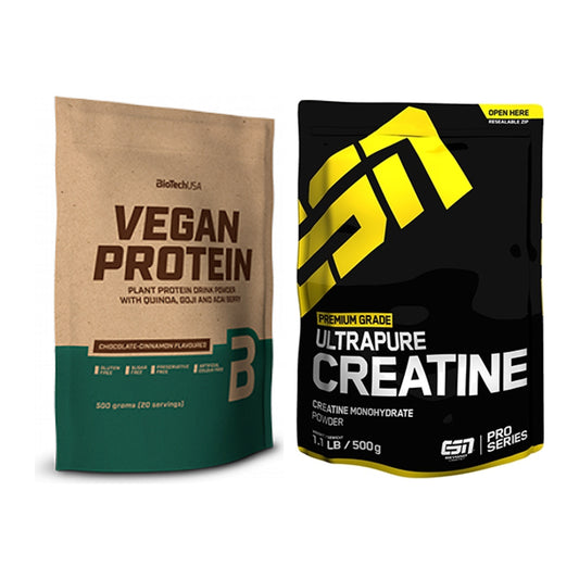 Muskelaufbau-Set: BioTech Vegan Protein + ESN Ultrapure Creatine – alle enthaltenen Artikel