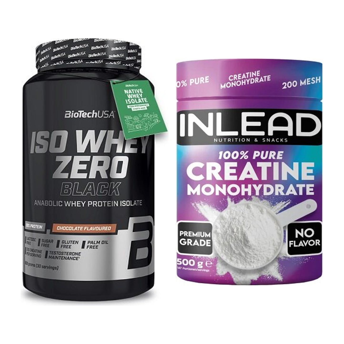 Muskelaufbau-Set: BioTech Iso Whey Zero + INLEAD Creatine – alle enthaltenen Artikel