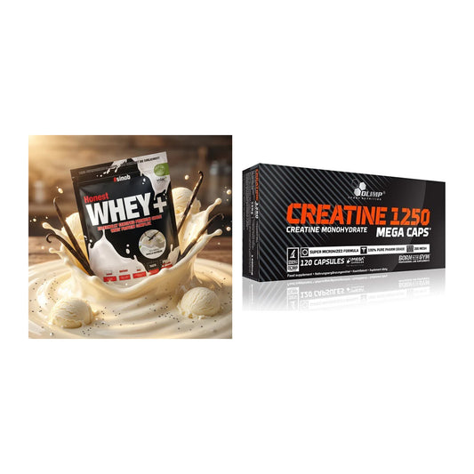 Muskelaufbau-Set: Sinob Honest Whey+ + Olimp Creatine Mega Caps – alle enthaltenen Artikel