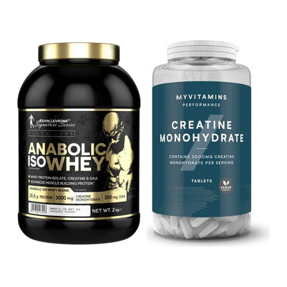 Комплект за изграждане на мускули: Kevin Levrone Anabolic + MyProtein MyVitamins - всички артикули са включени