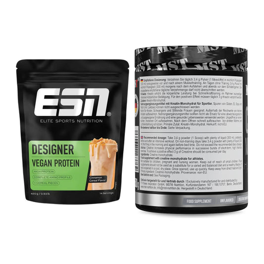 Muskelaufbau-Set: ESN Designer Vegan Protein + MST Creatin Monohydrate – alle enthaltenen Artikel