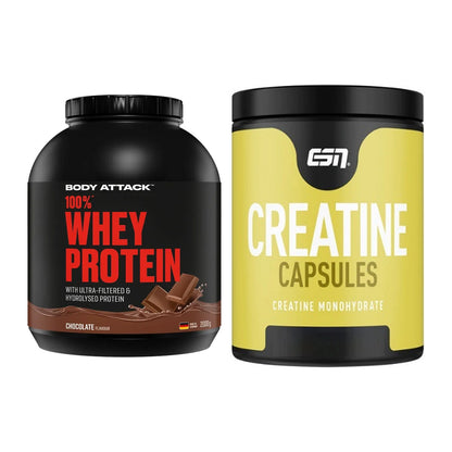 Muskelaufbau-Set: Body Attack 100% Whey + ESN Ultrapure Creatine – alle enthaltenen Artikel