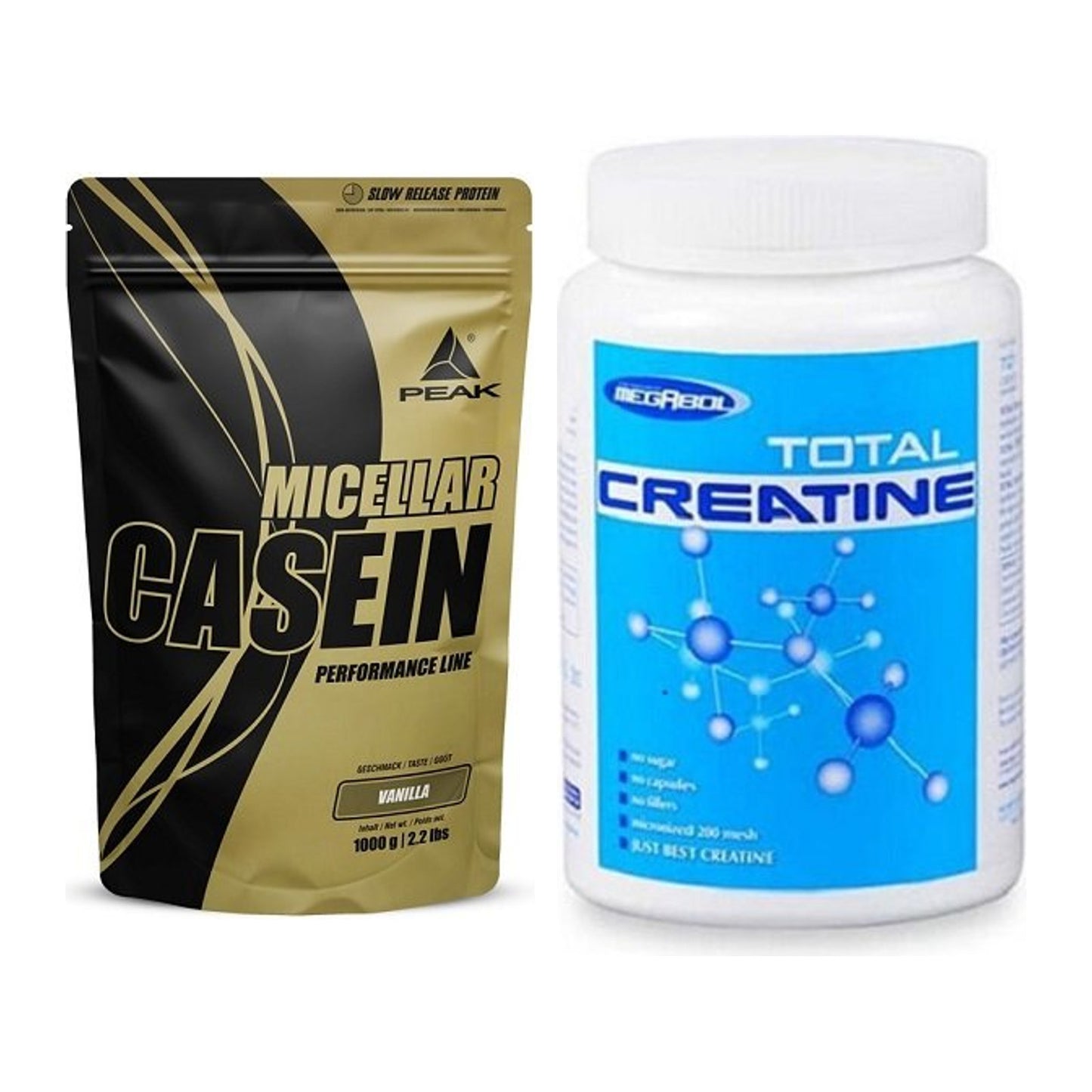 Muskelaufbau-Set: Peak Micellar Casein + Megabol Total Creatine – alle enthaltenen Artikel