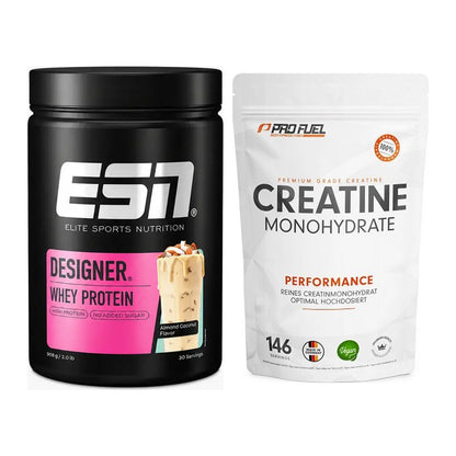 Muskelaufbau-Set: ESN Designer Whey + ProFuel Creatine Monohydrate – alle enthaltenen Artikel