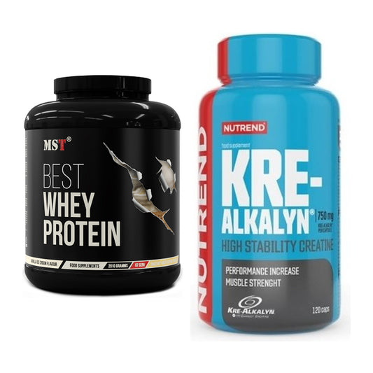 Muskelaufbau-Set: MST Best Whey Protein + Nutrend Kre-Alkalyn – alle enthaltenen Artikel