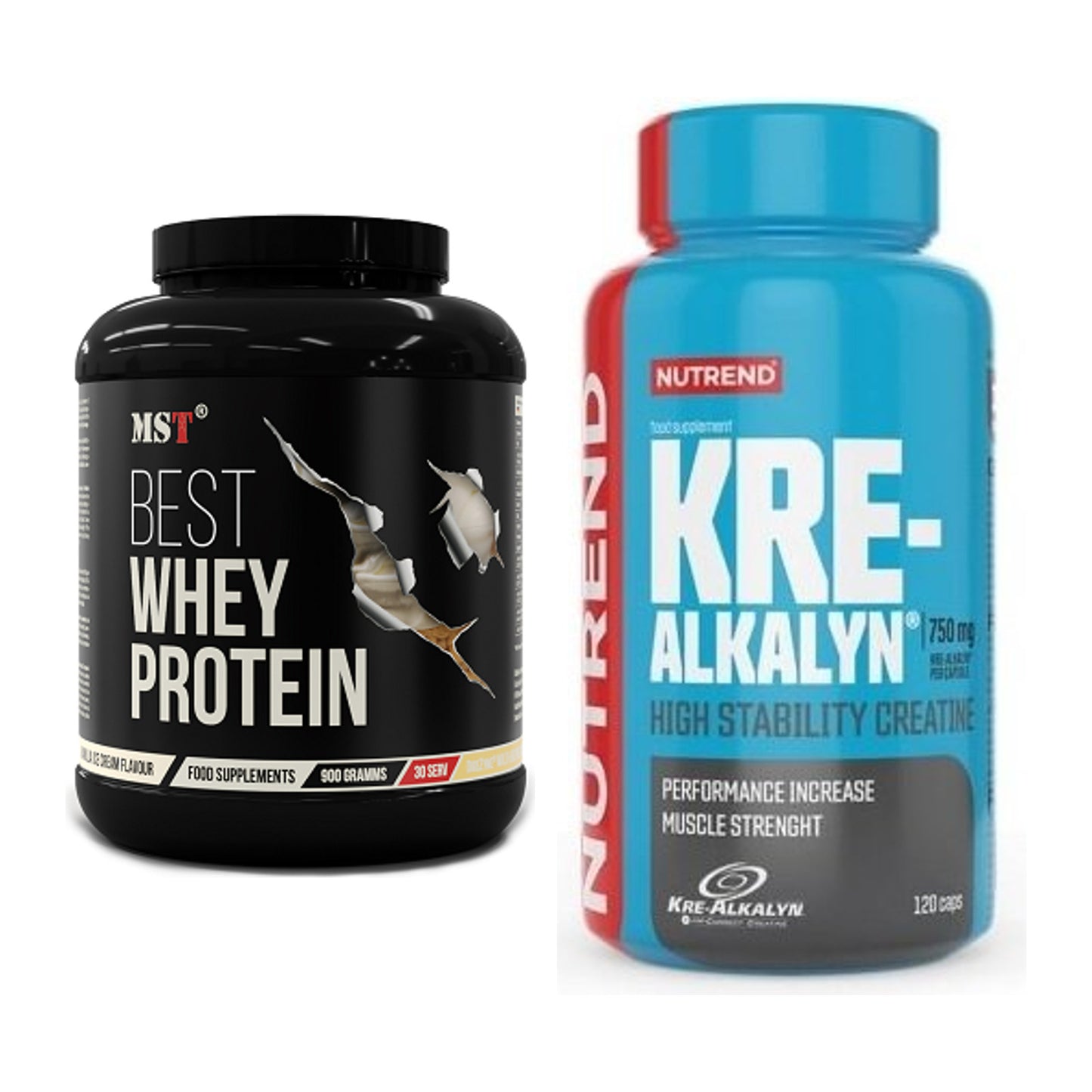 Muskelaufbau-Set: MST Best Whey Protein + Nutrend Kre-Alkalyn – alle enthaltenen Artikel