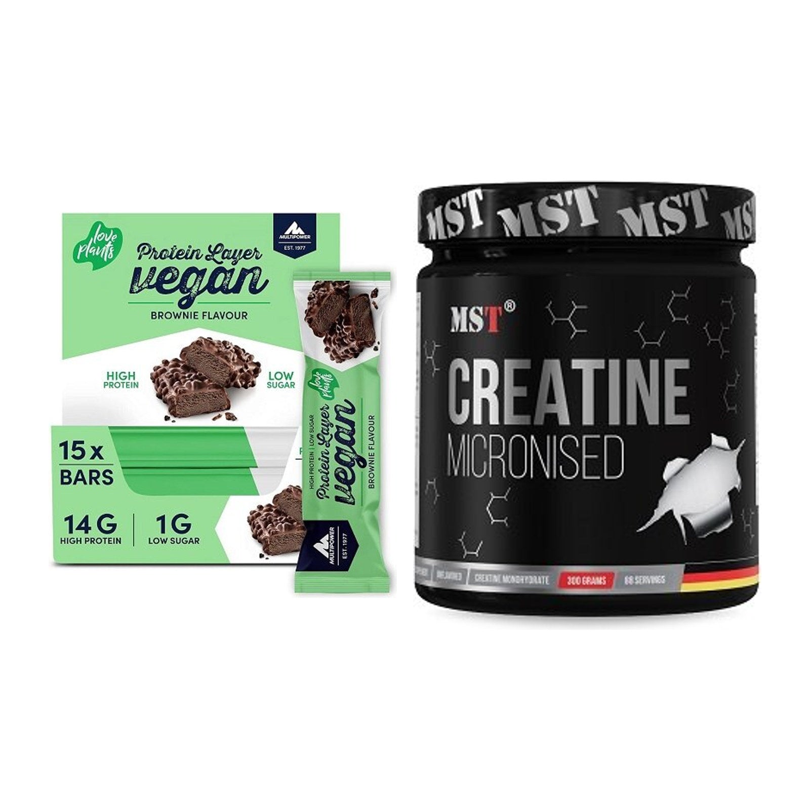Muskelaufbau-Set: Multipower Vegan Protein + MST Creatin Monohydrate – alle enthaltenen Artikel