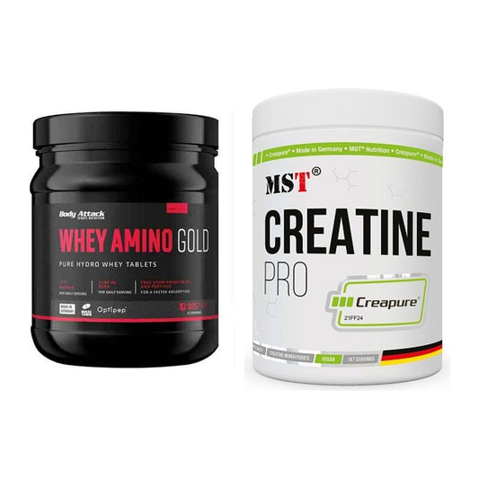 Muskelaufbau-Set: Body Attack Whey Amino + MST Creatin Pro CREAPURE – alle enthaltenen Artikel