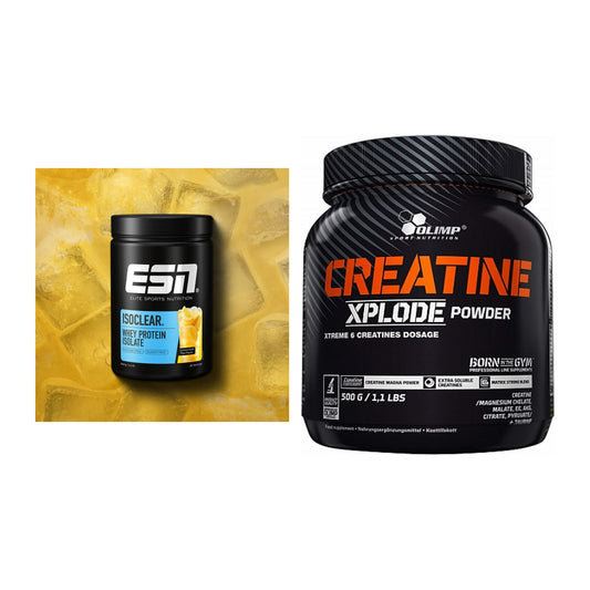 Muskelaufbau-Set: ESN ISOCLEAR Whey + Olimp Creatine Xplode – alle enthaltenen Artikel