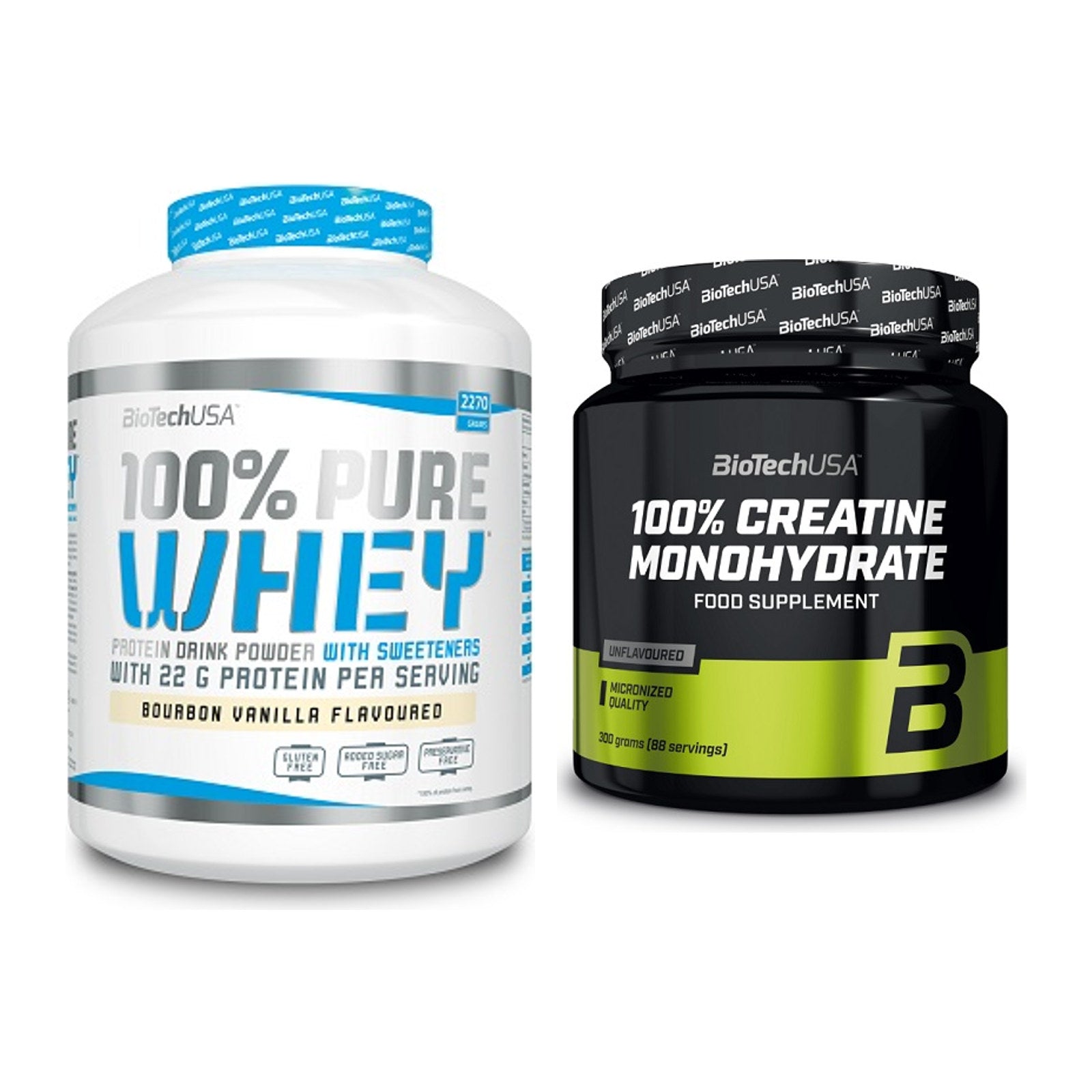 Muskelaufbau-Set: BioTech 100% Pure Whey + BioTech Creatine – alle enthaltenen Artikel