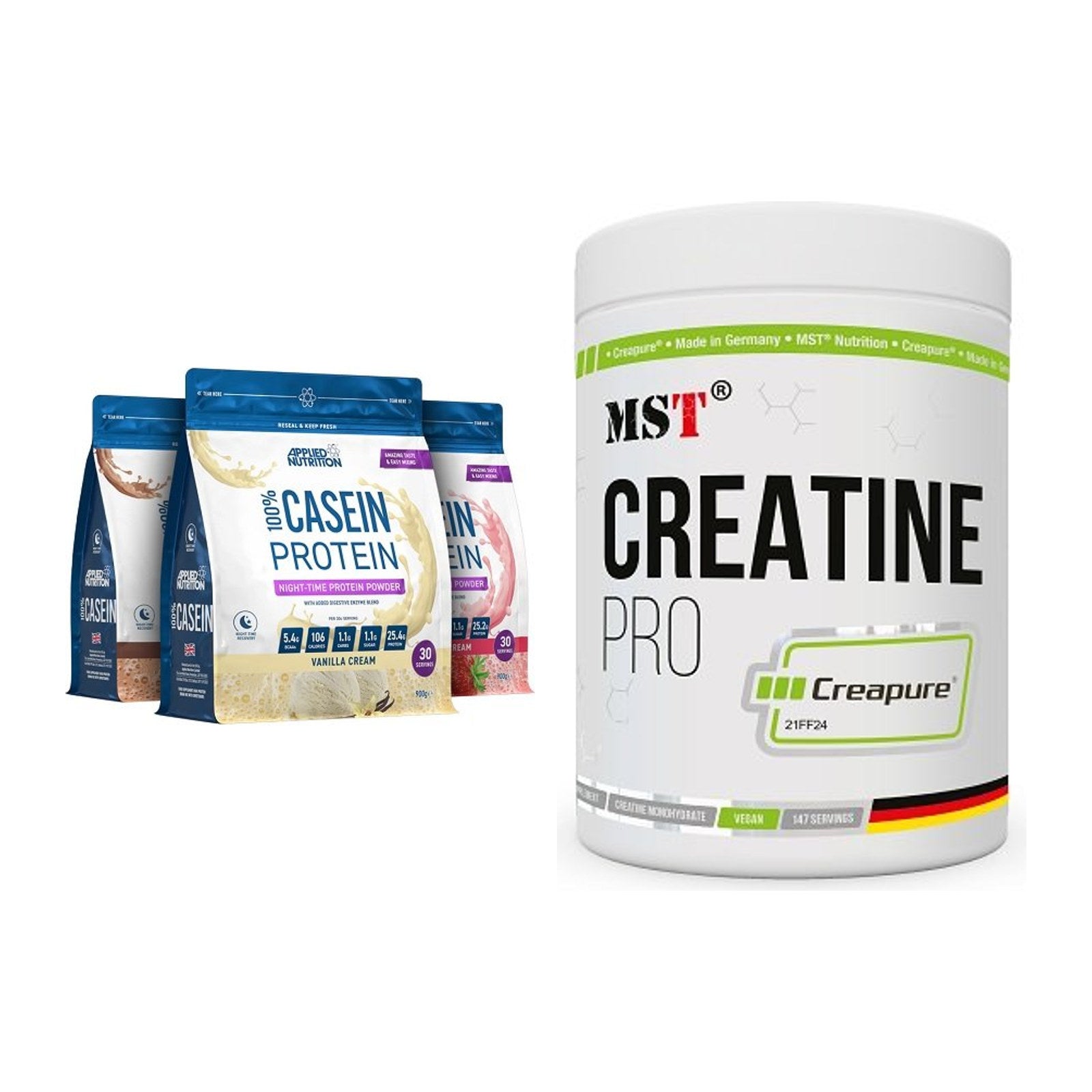 Muskelaufbau-Set: Applied Nutrition 100% + MST Creatin Pro CREAPURE – alle enthaltenen Artikel