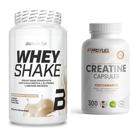 Muskelaufbau-Set: BioTech Whey Shake 1000g + ProFuel Creatine – alle enthaltenen Artikel