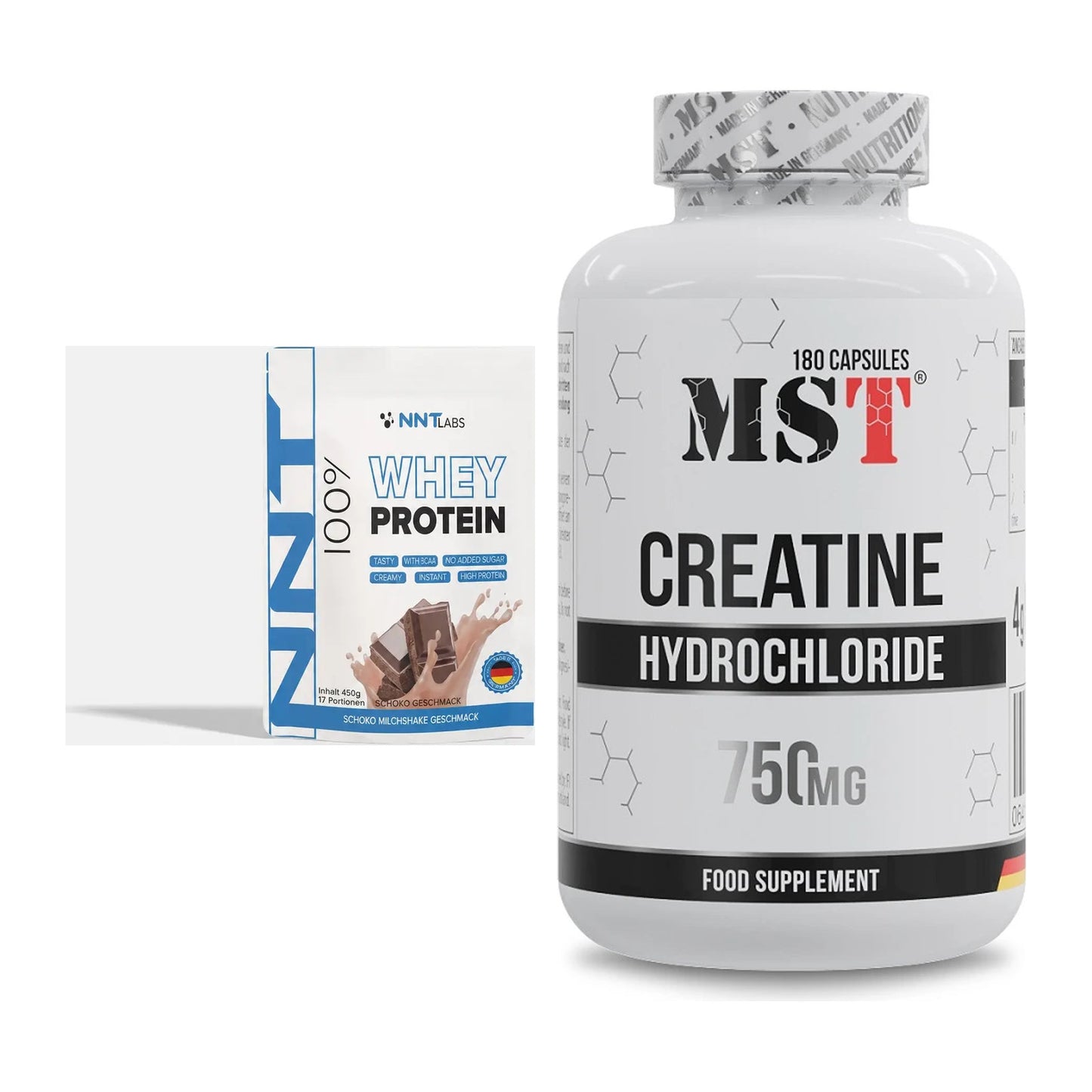 Muskelaufbau-Set: NNT Whey + MST Creatine HCL – alle enthaltenen Artikel