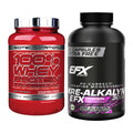 Muskelaufbau-Set: Scitec 100% Whey Professional + EFX Kre-Alkalyn 3000 – alle enthaltenen Artikel