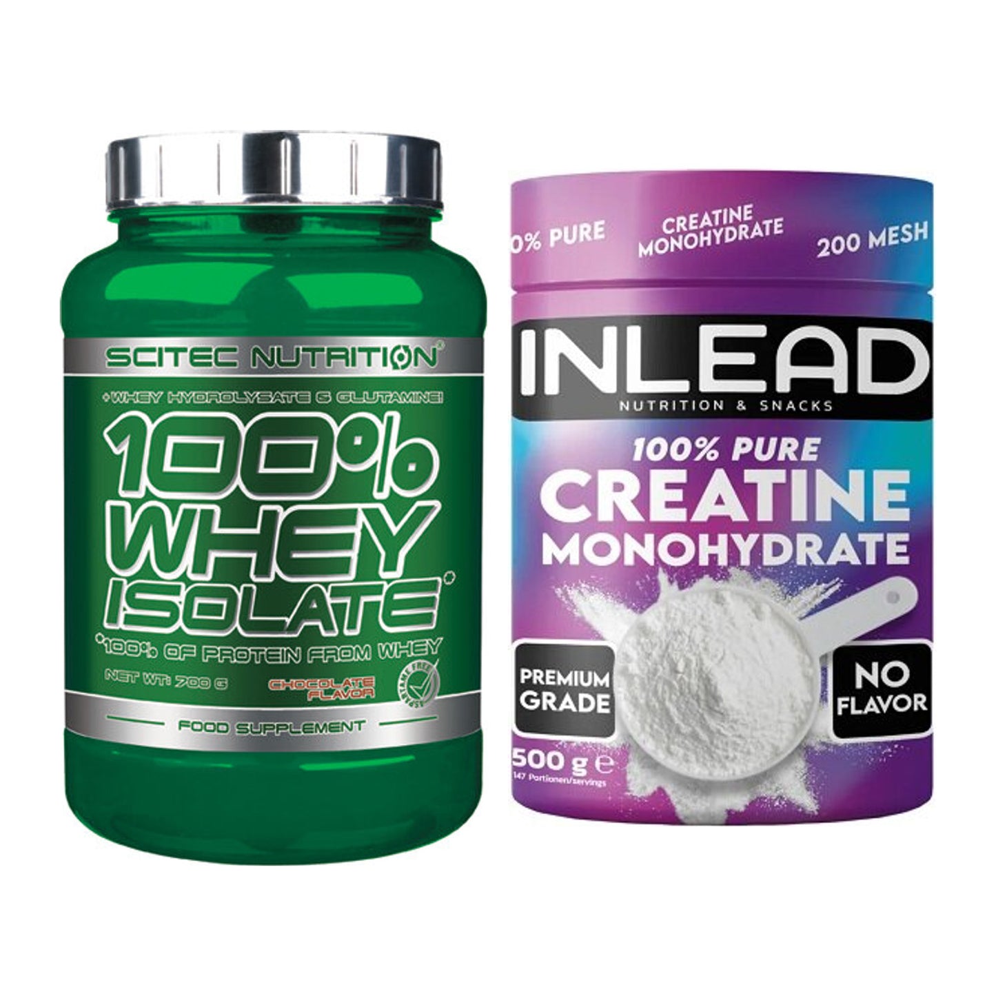 Muskelaufbau-Set: Scitec Whey Isolate + INLEAD Creatine Monohydrate – alle enthaltenen Artikel