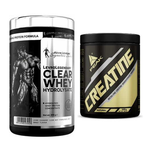 Muskelaufbau-Set: Kevin Levrone Clear Whey + Peak Creatin Powder – alle enthaltenen Artikel
