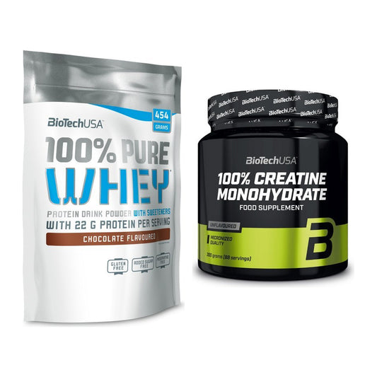 Muskelaufbau-Set: BioTech 100% Pure Whey + BioTech Creatine – alle enthaltenen Artikel