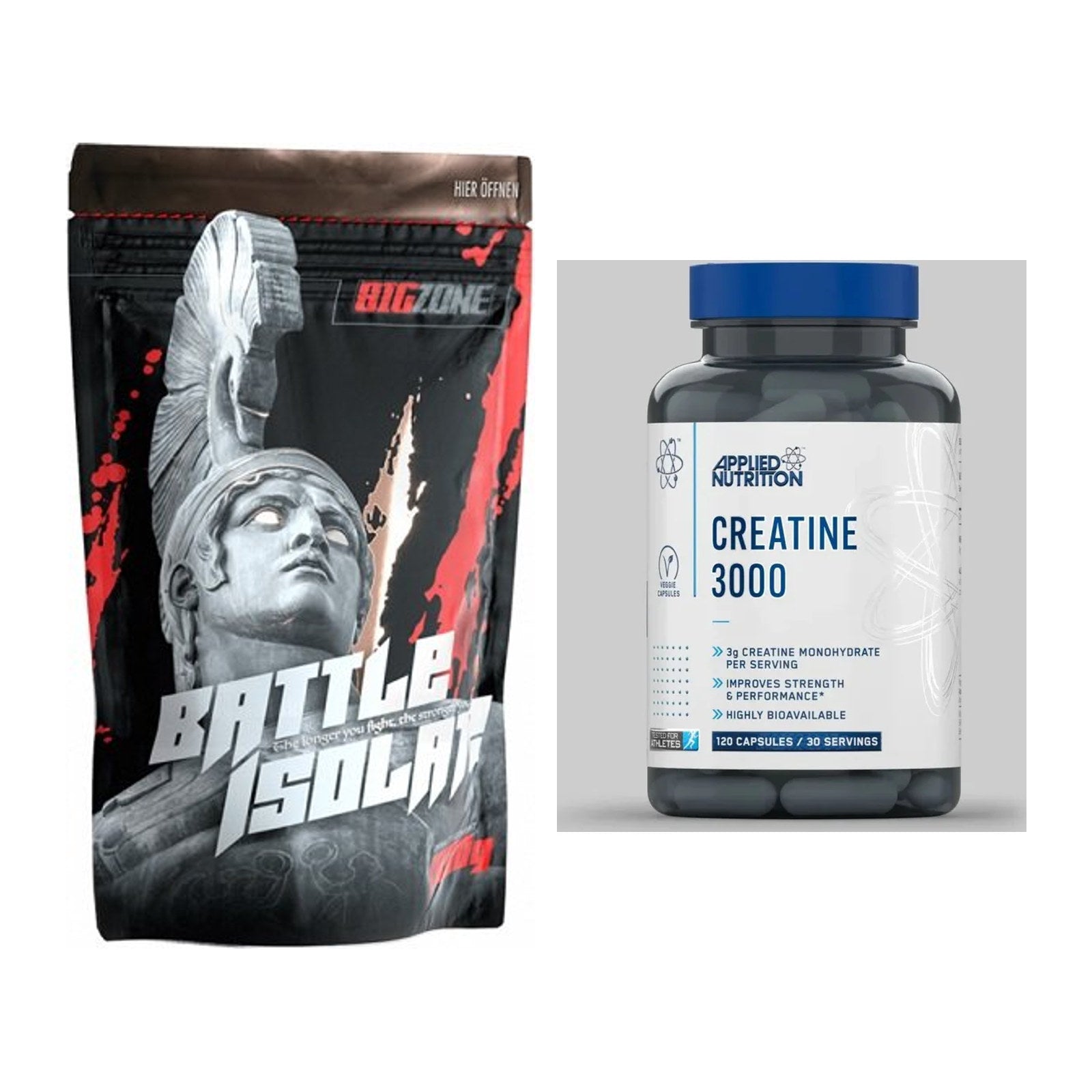 Muskelaufbau-Set: Big Zone Battle Isolate + Applied Nutrition – alle enthaltenen Artikel