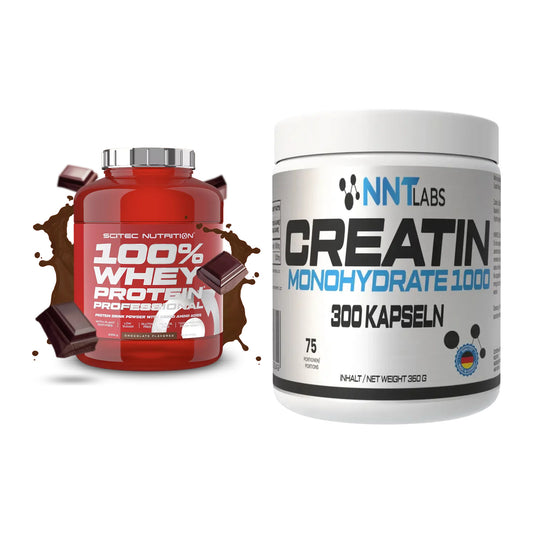 Muskelaufbau-Set: Scitec 100% Whey Professional + NNT Creatin 1000 mg – alle enthaltenen Artikel