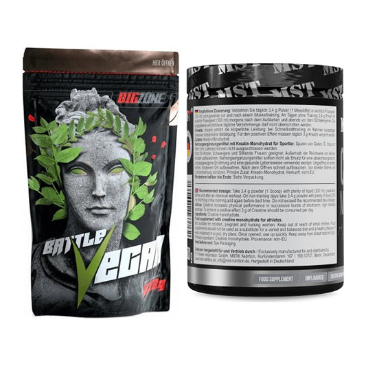 Muskelaufbau-Set: Big Zone Battle Vegan + MST Creatin Monohydrate – alle enthaltenen Artikel