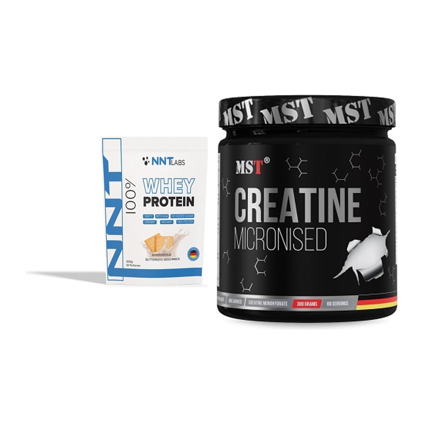 Muskelaufbau-Set: NNT Whey + MST Creatin Monohydrate – alle enthaltenen Artikel