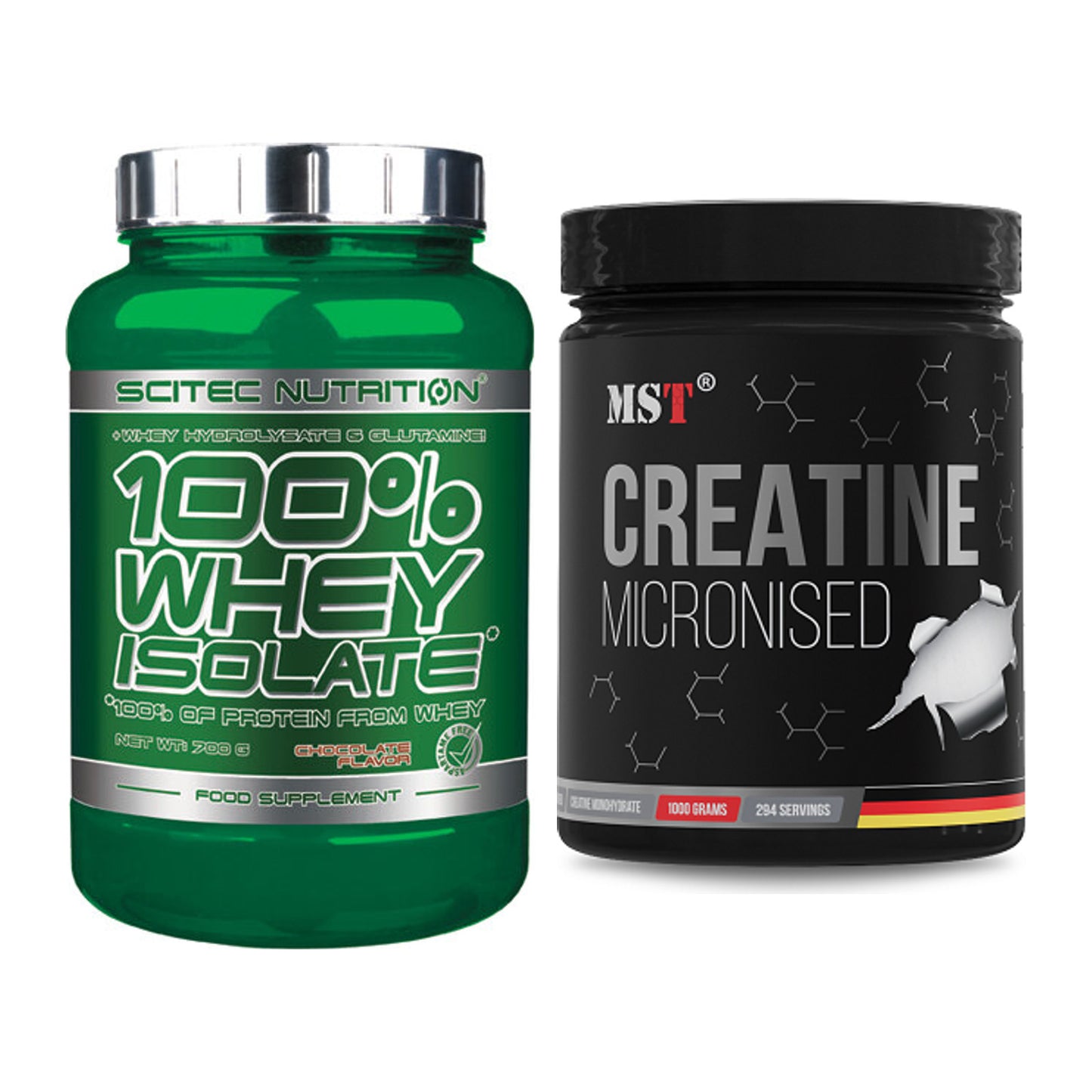 Muskelaufbau-Set: Scitec Whey Isolate + MST Creatin Monohydrate – alle enthaltenen Artikel