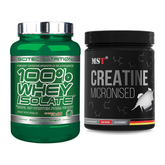 Muskelaufbau-Set: Scitec Whey Isolate + MST Creatin Monohydrate – alle enthaltenen Artikel