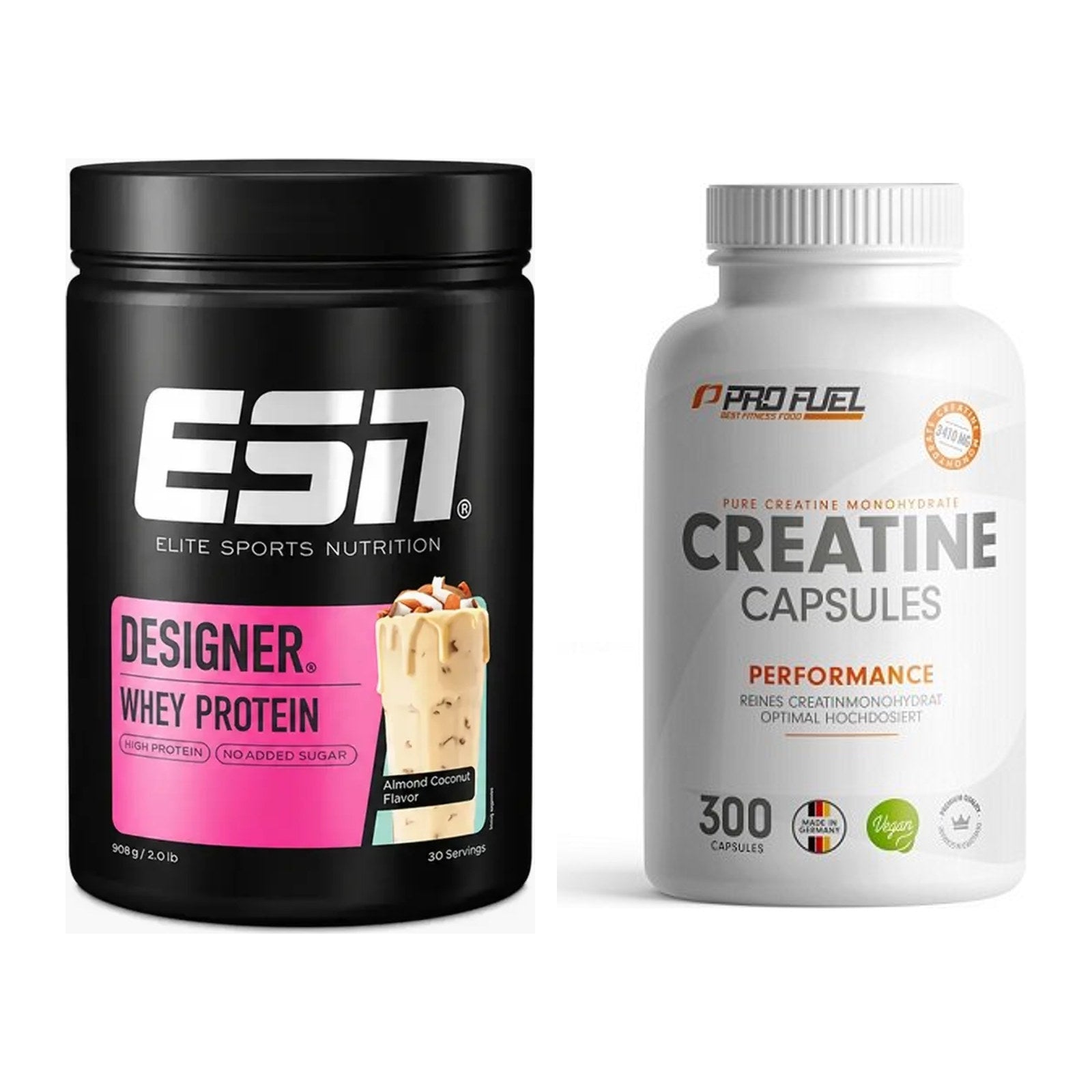 Muskelaufbau-Set: ESN Designer Whey + ProFuel Creatine Monohydrate – alle enthaltenen Artikel