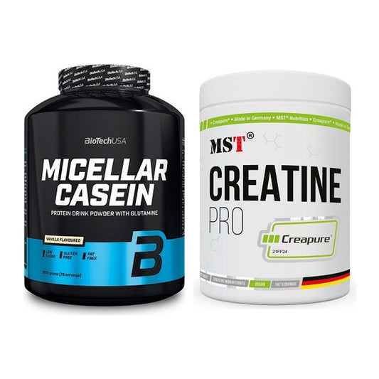 Muskelaufbau-Set: BioTech Micellar Casein + MST Creatin Pro CREAPURE – alle enthaltenen Artikel