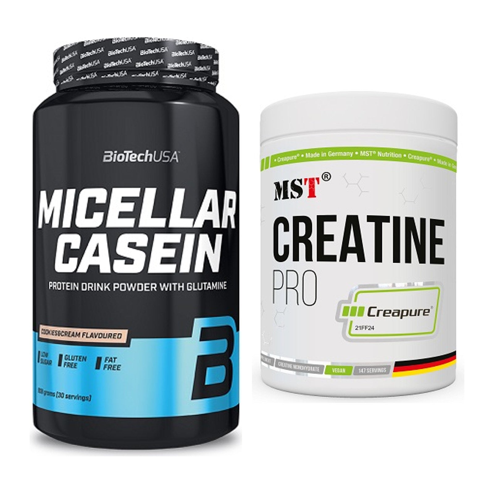 Muskelaufbau-Set: BioTech Micellar Casein + MST Creatin Pro CREAPURE – alle enthaltenen Artikel