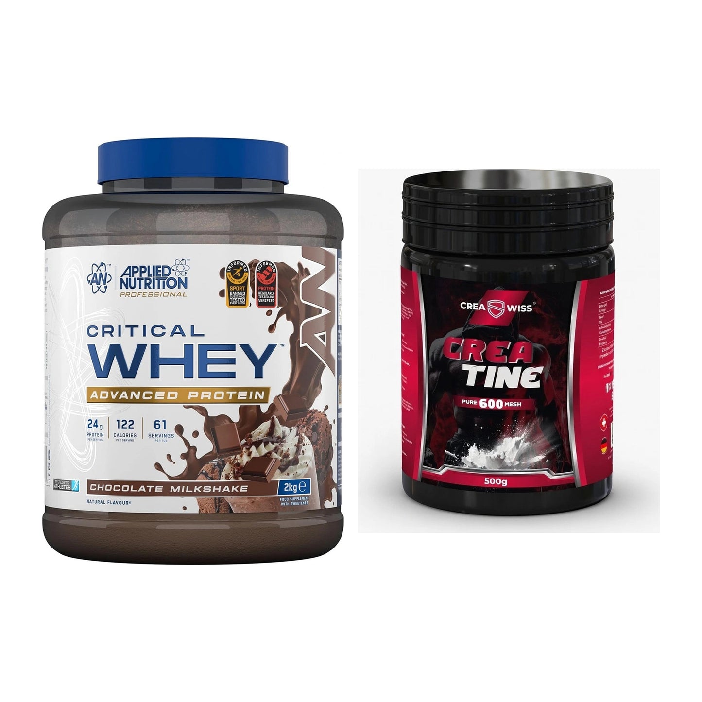 Muskelaufbau-Set: Applied Nutrition + CREASWISS Creatine 600 – alle enthaltenen Artikel