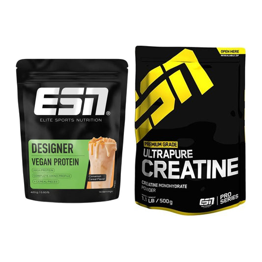 Muskelaufbau-Set: ESN Designer Vegan + ESN Ultrapure Creatine – alle enthaltenen Artikel