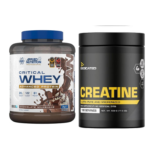 Muskelaufbau-Set: Applied Nutrition Critical Whey + Dedicated Creatine – alle enthaltenen Artikel