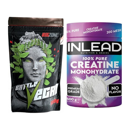 Muskelaufbau-Set: Big Zone Battle Vegan + INLEAD Creatine Monohydrate – alle enthaltenen Artikel
