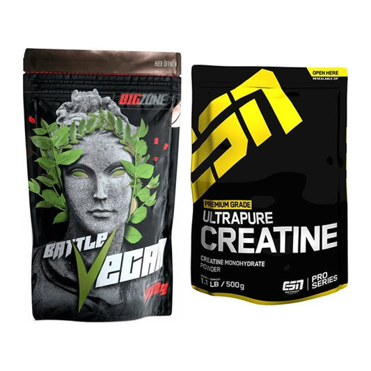 Muskelaufbau-Set: Big Zone Battle Vegan + ESN Ultrapure Creatine – alle enthaltenen Artikel