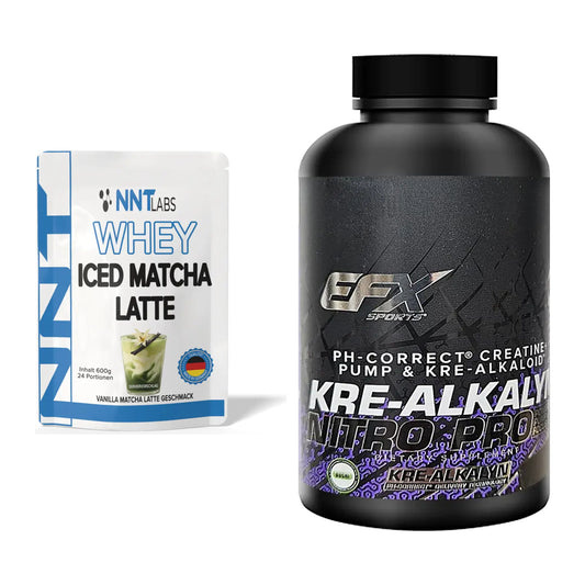 Muskelaufbau-Set: NNT Whey ICED MATCHA + EFX Kre-Alkalyn PRO 120 – alle enthaltenen Artikel