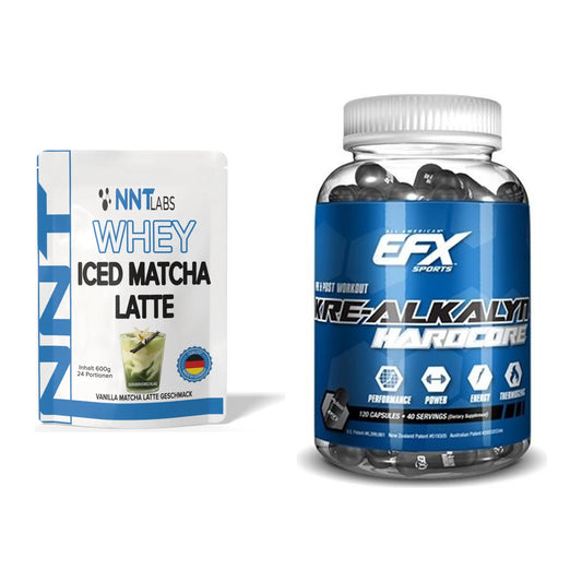 Muskelaufbau-Set: NNT Whey ICED MATCHA + EFX Kre-Alkalyn Hardcore – alle enthaltenen Artikel