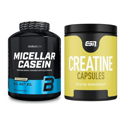 Muskelaufbau-Set: BioTech Micellar Casein + ESN Ultrapure Creatine – alle enthaltenen Artikel