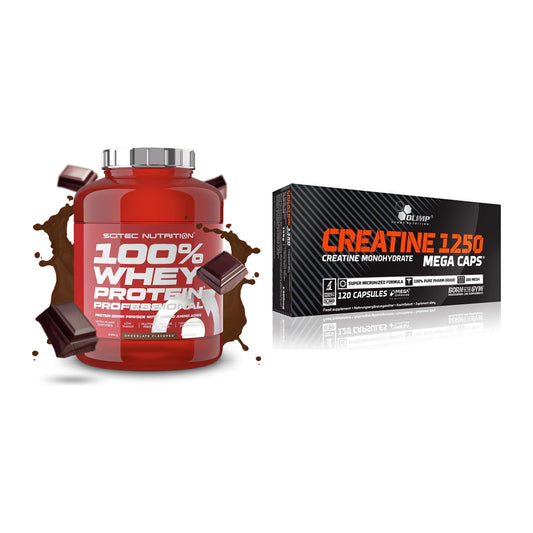 Muskelaufbau-Set: Scitec 100% Whey + Olimp Creatine Mega Caps – alle enthaltenen Artikel