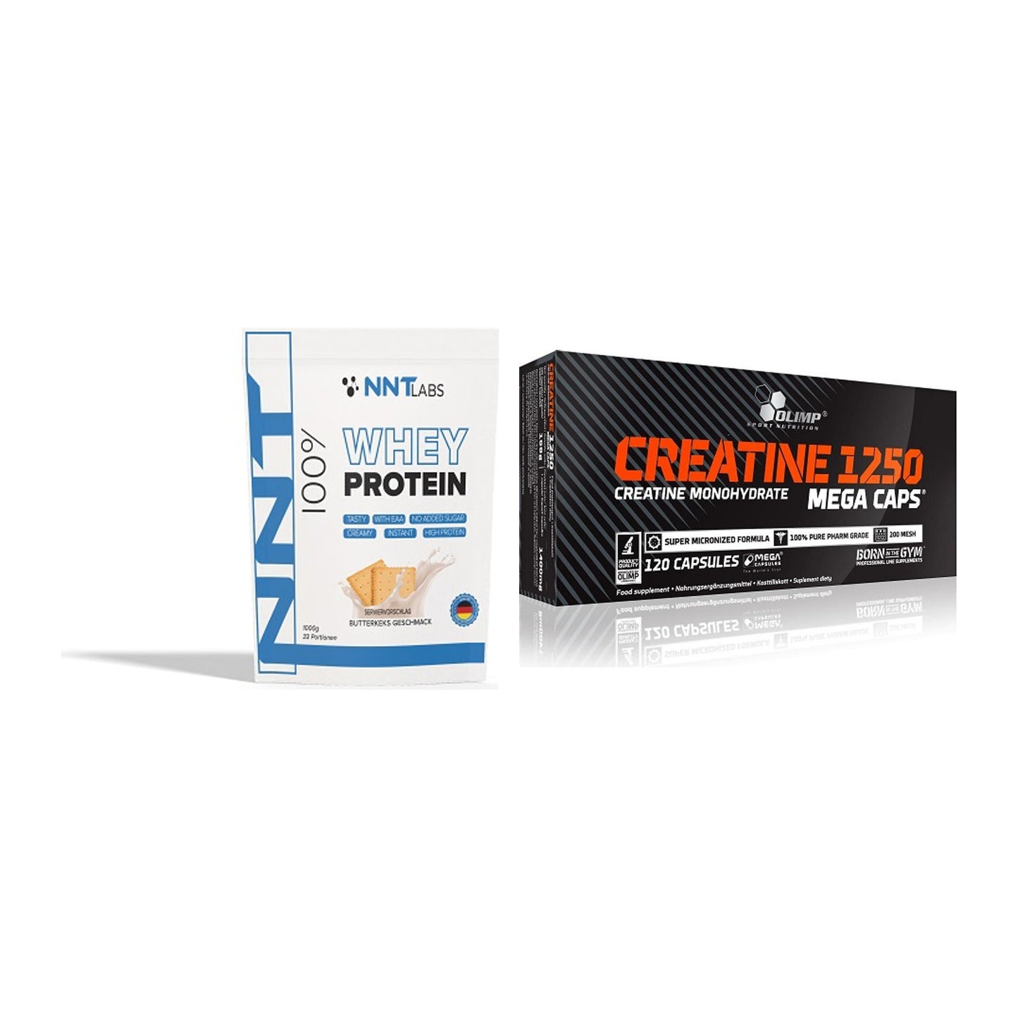 Muskelaufbau-Set: NNT Whey + Olimp Creatine Mega Caps – alle enthaltenen Artikel