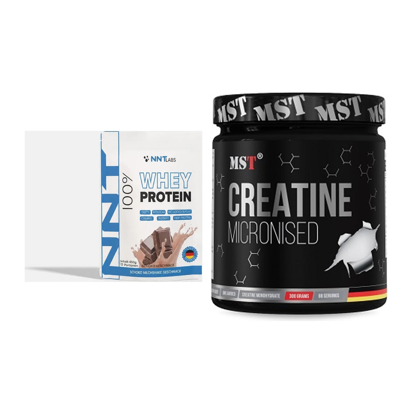 Muskelaufbau-Set: NNT Whey + MST Creatin Monohydrate – alle enthaltenen Artikel
