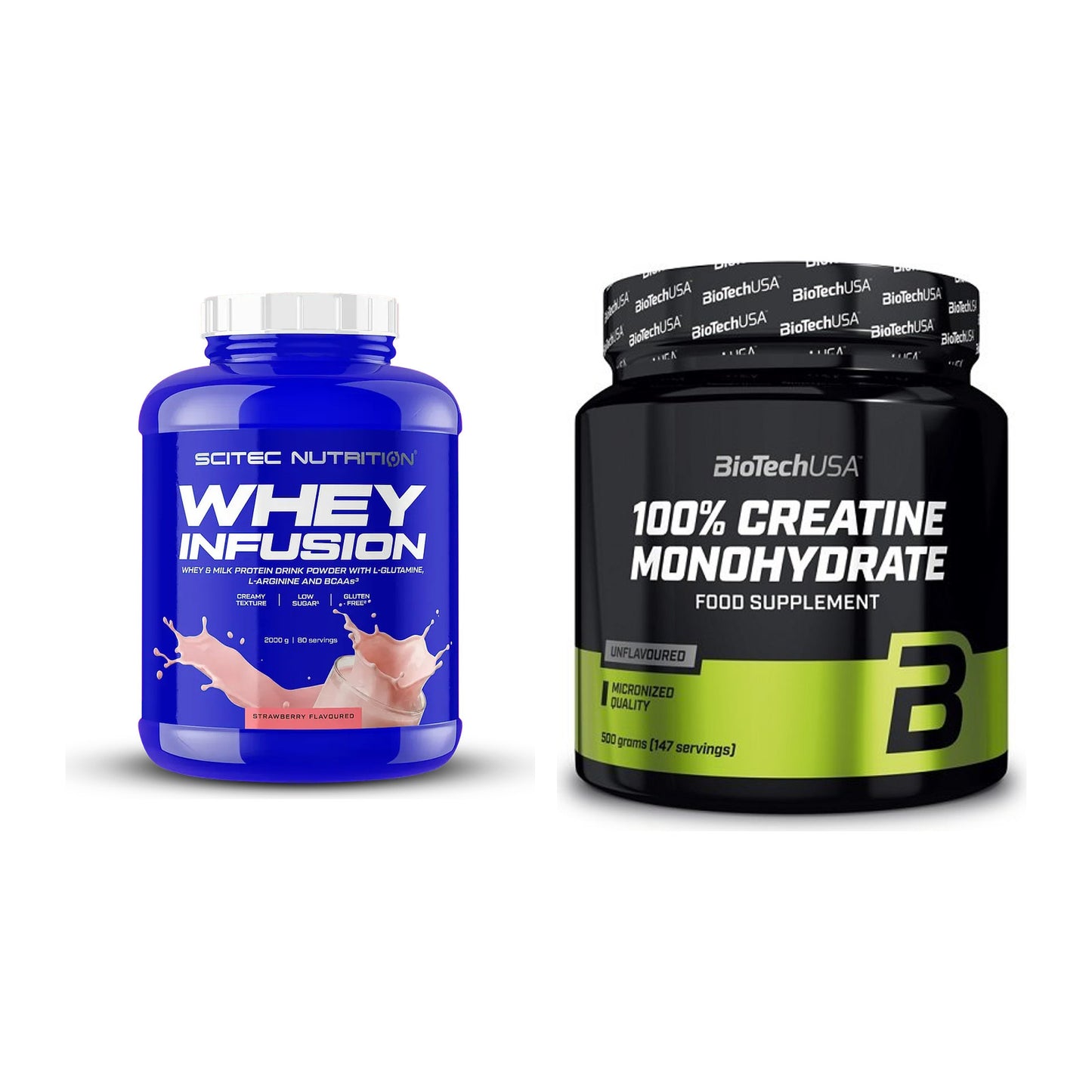 Muskelaufbau-Set: Scitec Whey Infusion + BioTech Creatine – alle enthaltenen Artikel