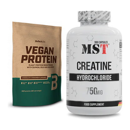 Muskelaufbau-Set: BioTech Vegan Protein + MST Creatine HCL – alle enthaltenen Artikel