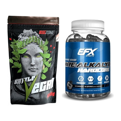 Muskelaufbau-Set: Big Zone Battle Vegan + EFX Kre-Alkalyn Hardcore – alle enthaltenen Artikel