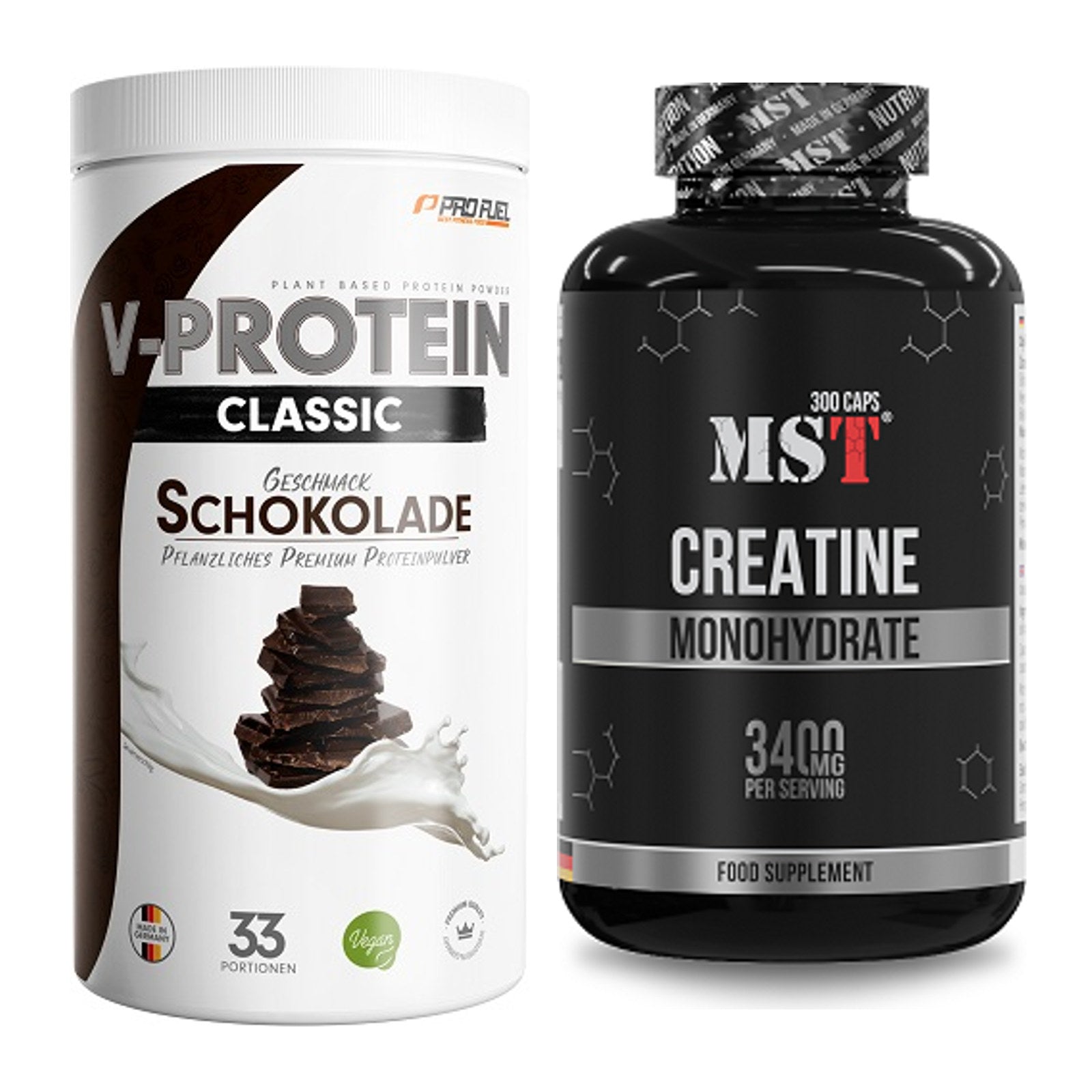 Muskelaufbau-Set: ProFuel VEGAN PROTEIN + MST Creatine Monohydrate – alle enthaltenen Artikel
