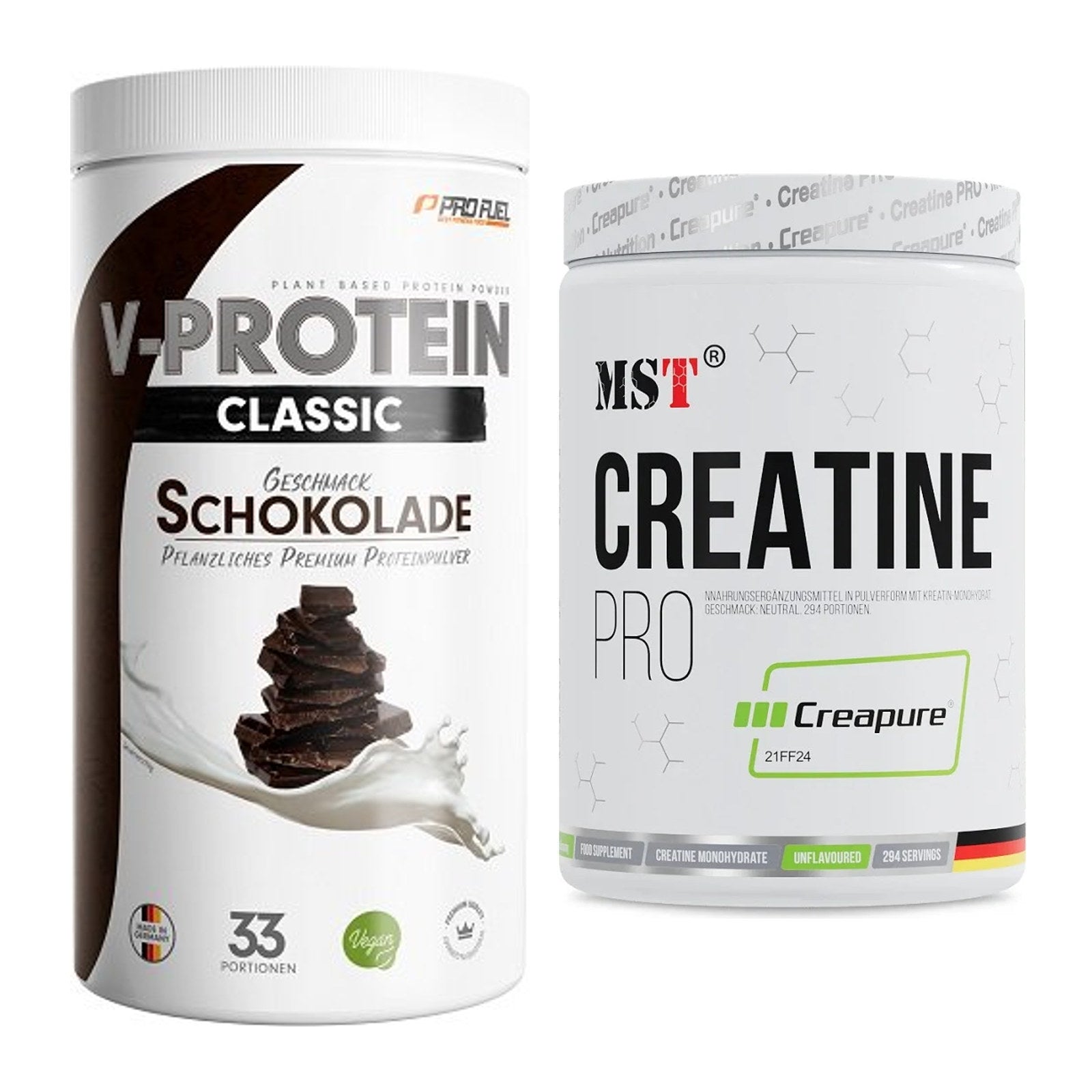 Muskelaufbau-Set: ProFuel VEGAN PROTEIN 1kg + MST Creatin Pro CREAPURE – alle enthaltenen Artikel