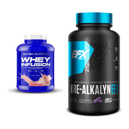 Muskelaufbau-Set: Scitec Whey Infusion + EFX Kre-Alkalyn – alle enthaltenen Artikel