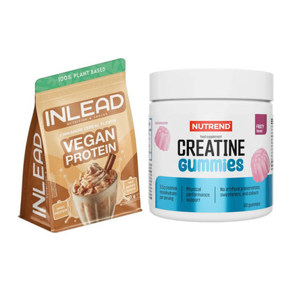 Muskelaufbau-Set: INLEAD Vegan Protein + Nutrend Creatine Gummies – alle enthaltenen Artikel